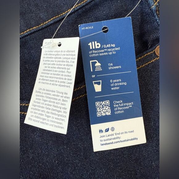 NWT Lands’ End Recover High Rise Button Front Kick Flare Crop Jeans Size 26W - Picture 7 of 12